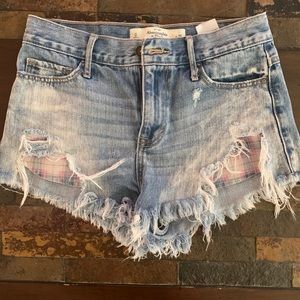 High waisted jean shorts